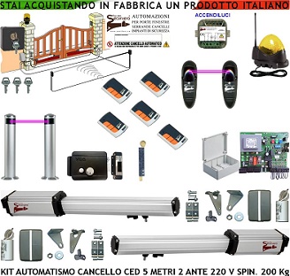 Kit Automatismo Cancello 2 Ante da 5 Metri Securvera