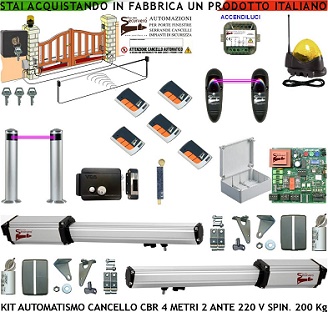 Kit Automatismo Cancello 2 Ante da 4 Metri Securvera